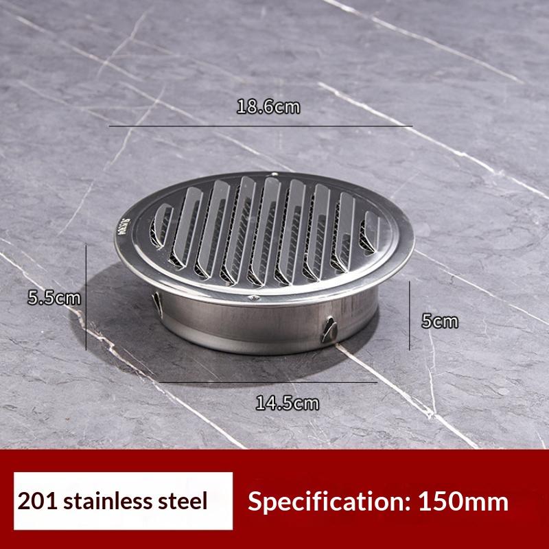 Air Vent Grille 75-200mm 201 Stainless Steel Waterproof Insect Proof Vent Cover for Exterior Wall Balcony Ventilation