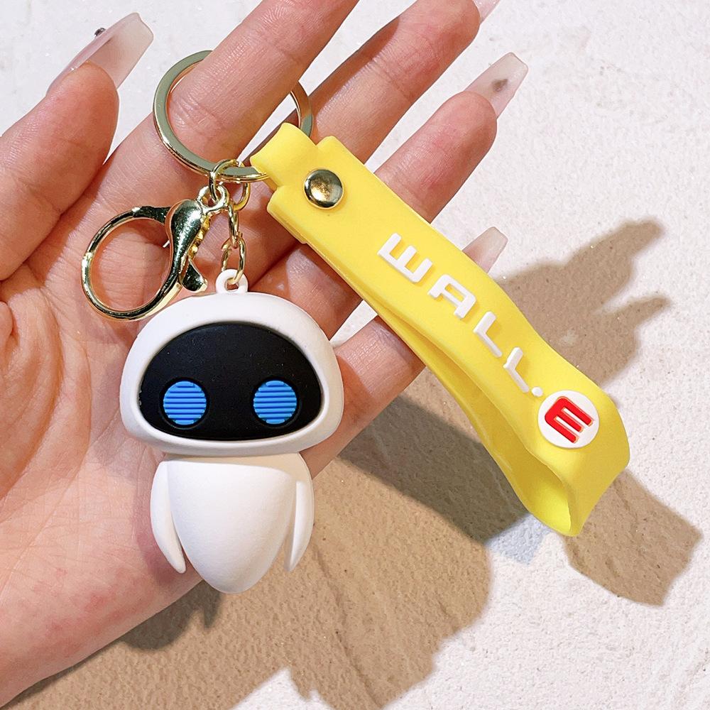 Schattige Cartoon Robot Mobilisatie Sleutelhanger Walli Eva Sleutelhanger Mannen En Vrouwen Tas Hanger Kinderverjaardagscadeau Kerstcadeau yellow