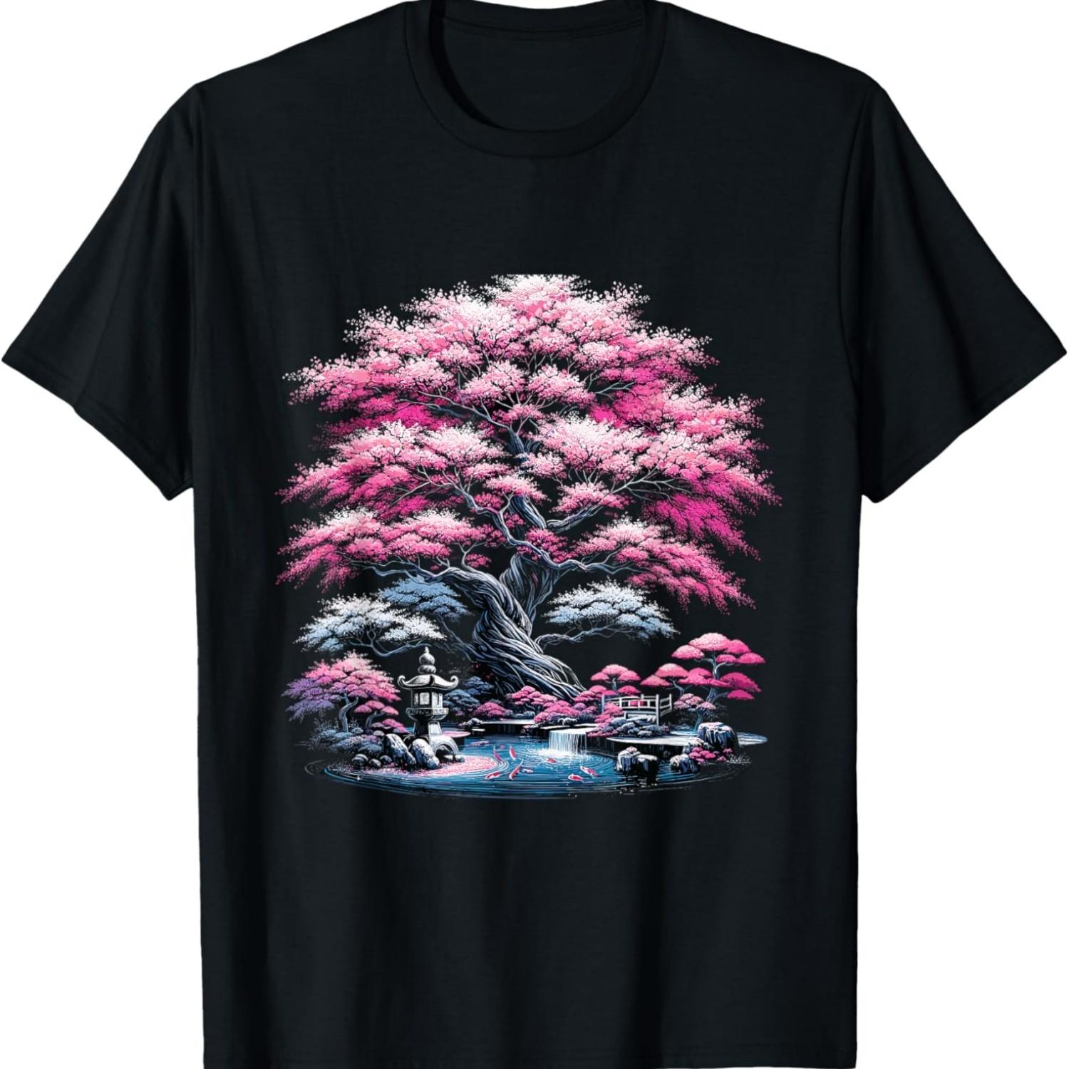Tranquil Sakura -  Cherry Blossom Vector T-Shirt S чёрный