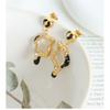 Retro Asymmetrical Enamel Titanium Steel Dangle Earrings - Exaggerated Personalized Accessories