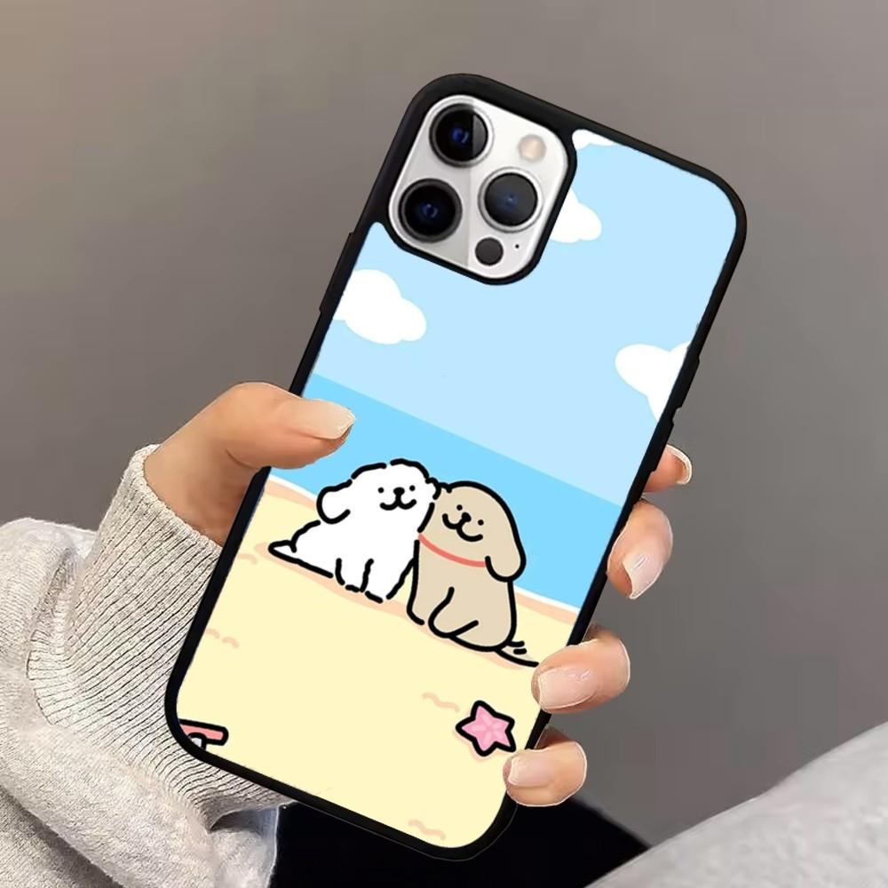 

L-Line Puppy Maltese Phone Case For iPhone 16,15,14,13,12,11,Pro,Max,Plus,Mini,Magsafe,Magnetic Wireless Charging Case iPhone15pro