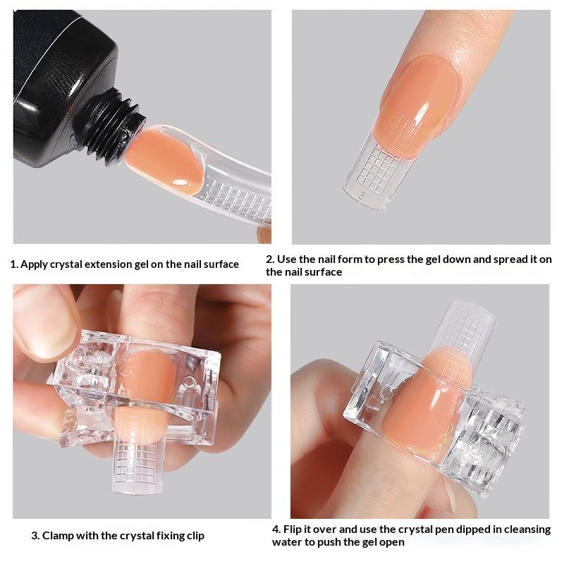 Transparent Nail Clippers Quick-Setting Gel Paperless Diy Nail Extension Clips