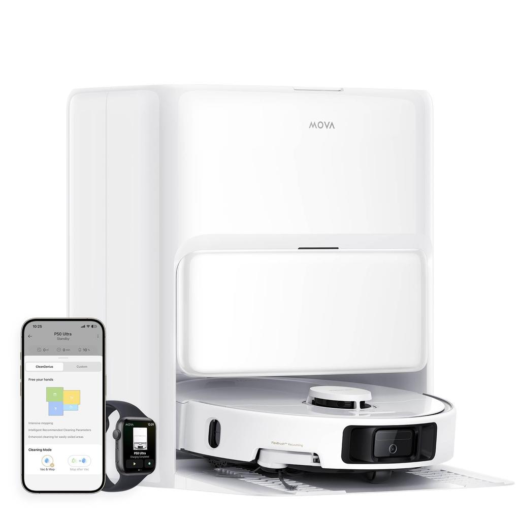 New MOVA P50 Ultra Robot Vacuum Cleaner suction power warm water Automatic mop cleaning Automatic garbage collection Automatic drying Automatic water