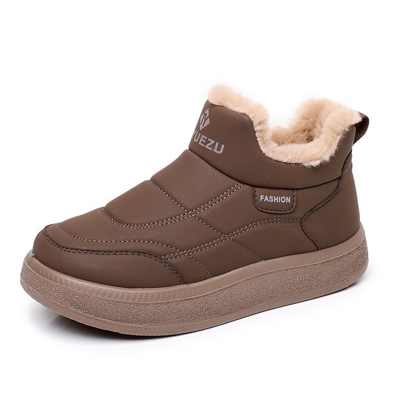 Shoes: Women's New Fleece Warm Snow Boots in Winter, Casual, Comfortable, Non-slip, One-foot Mom Shoes