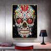 Diamant-Malerei mit runden Steinen, Cartoon-Diamant-Stickerei, Totenkopf, Hobby- und Bastelbilder