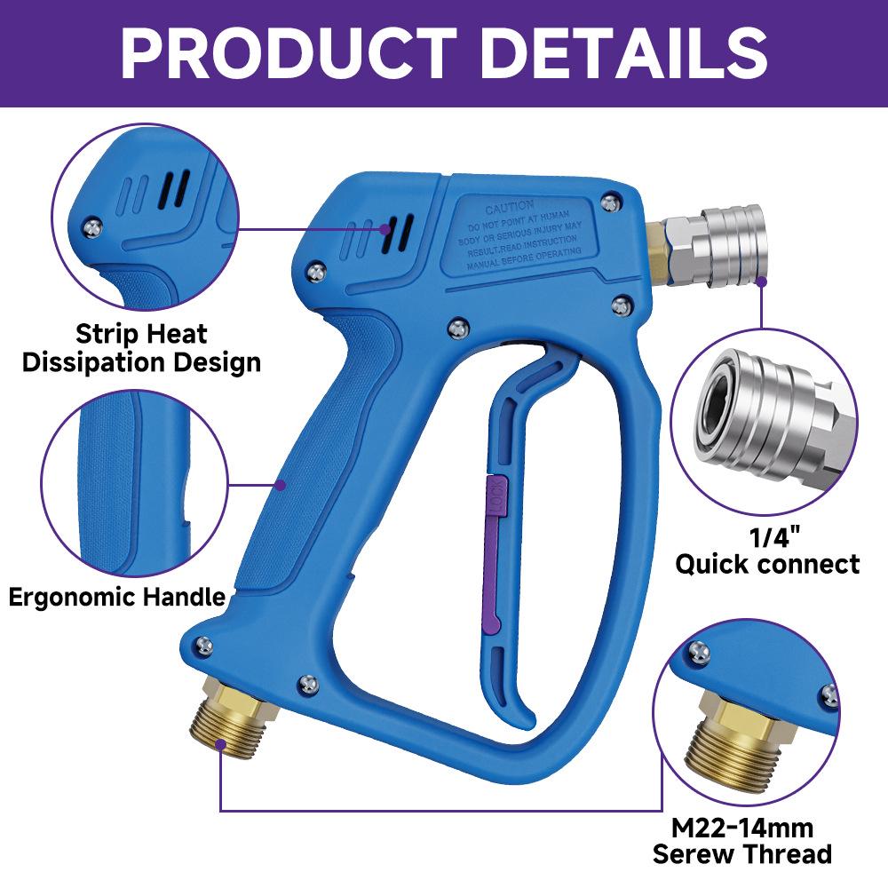 High-Pressure 4000PSI Car Wash Water Gun Set with Pure Copper Spray Nozzle