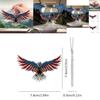 Unique 2d American Flag Eagle Car Interior Rearview Mirror Keychain Decoration