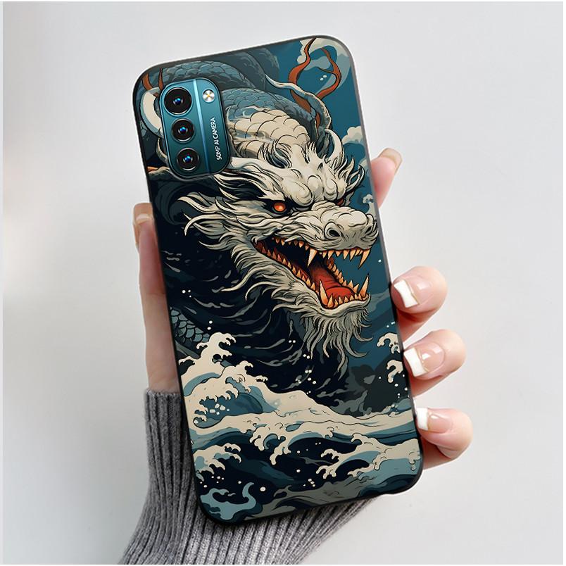 For Nokia G21 G11 Plus Case Cute Love Rabbit Cartoon Black TPU Silicone Soft Cover For NokiaG21 G 11 G11Plus Bumper Phone Case