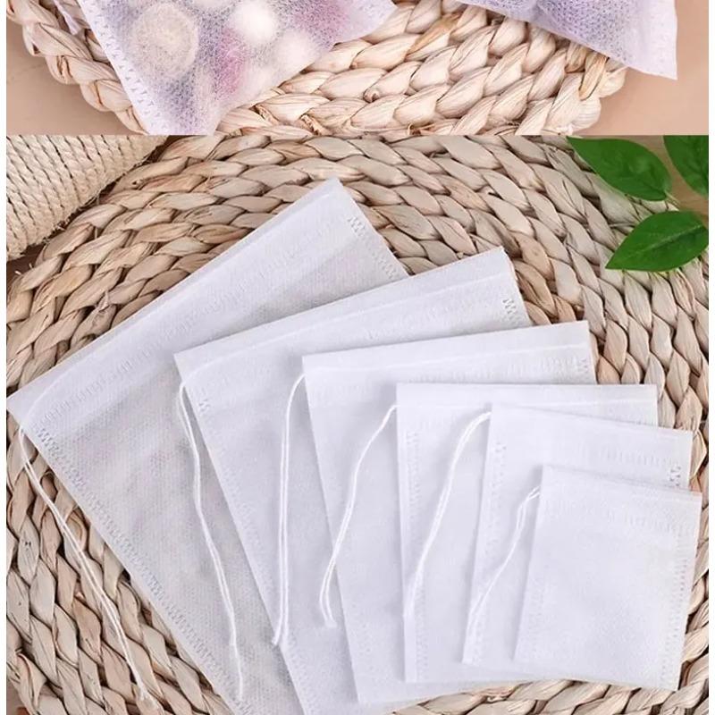 100pcs Tea Bags Non-woven Fabric Tea Filter Bags for Spice Tea Infuser with Heal Seal Disposable Seal Spice Filters Teabags