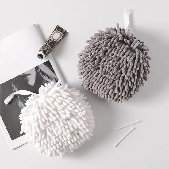 Chenille Hand Towel with Hanging Strap Highly Water Absorbent Soft Superfine Fiber Thickened Reusable Kitchen Bathroom Cleaning Wipe Towel