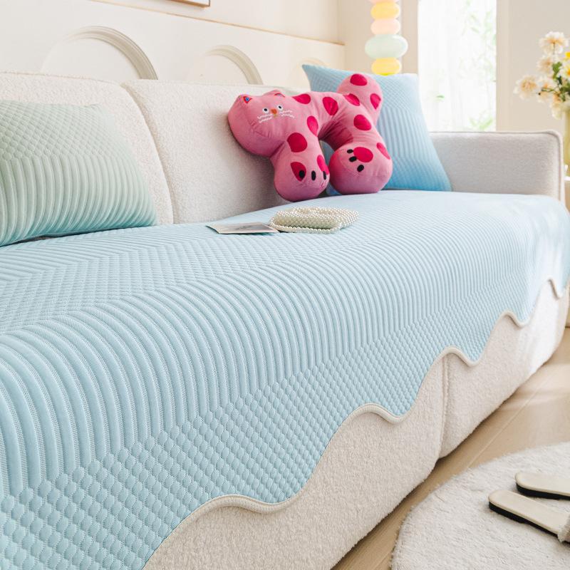 Summer Ice Silk Sofa Cushion Mat Seat Cushion Premium Leather Sofa Cover Summer Cool Non-Slip Cushion