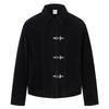 Unisex Vintage Suede-Style Cropped Jacket With Patchwork Detail Loose Fit Outerwear
