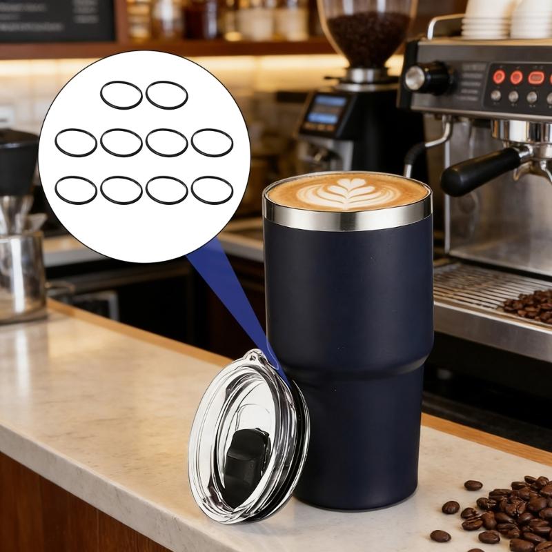 10PCS  Rubber Gasket Inserts For Drinkware Lids Leakproof Sealing Rings Replacement Parts Accessories