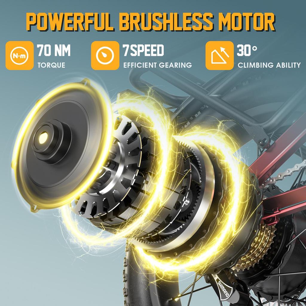 TIFGALDP XC20 Elektrické kolo pro dospělé 500W Motor E-Bike 48V20AH 20palcové pneumatiky Městské dojíždění Elektrické kolo dojezd 45-90 km