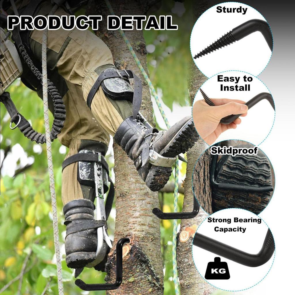 Tree Stand Steps 20.7cm/8.15 inches Climbing Tree Stand 705lbs Self-Tapping Screw Mount Slip-Resistant Climbing Tree Stand For