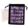Set di 25 Pietre Runico Incise Alfabeto Futhark Antico Pietra Naturale Cristallo Curativo Reiki Meditazione Divinazione con Sacchetto di Velluto