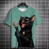 3D Print Men T-Shirts Cute Cat Graphic Tops Summer Women Streetwear Fashion Oversized Unisex Short Sleeve T Shirt Kids Clothing