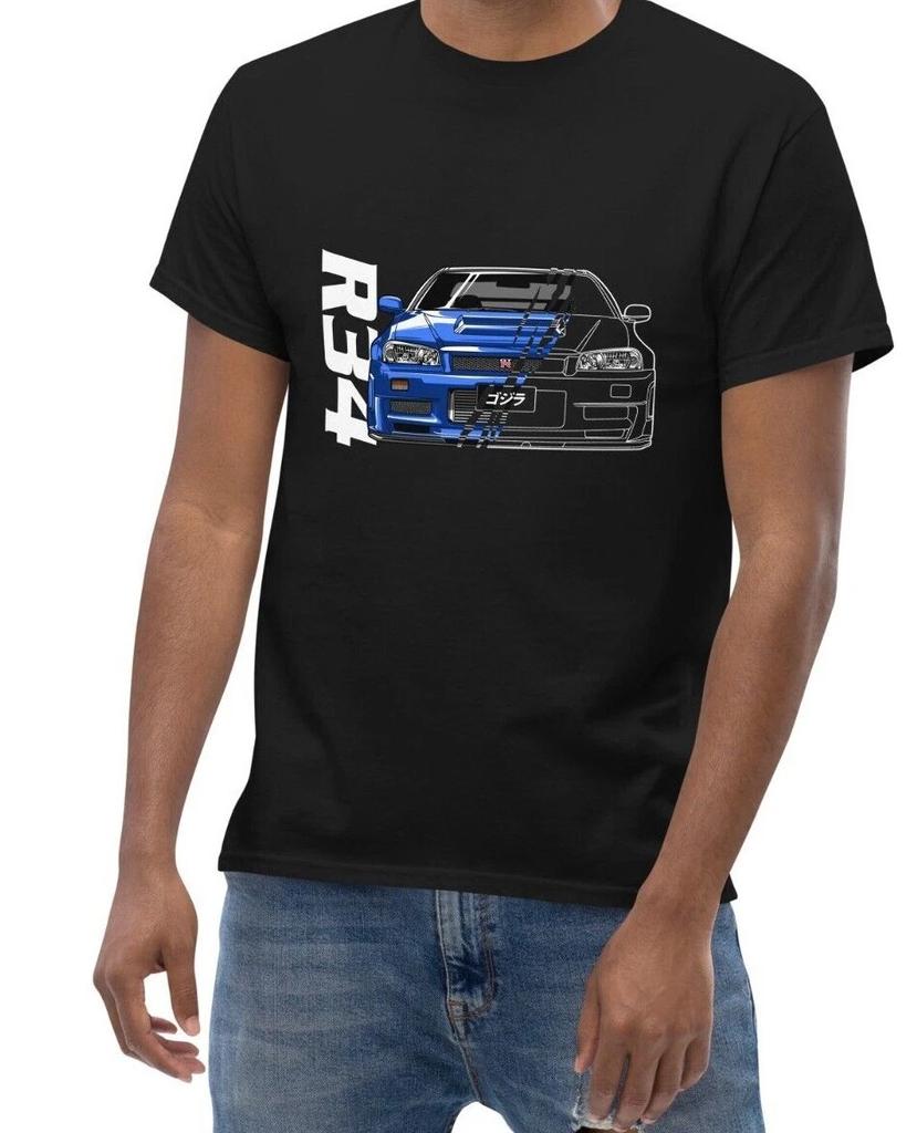 New JDM R34 Men's T Shirt S-5XL Assorted Colors