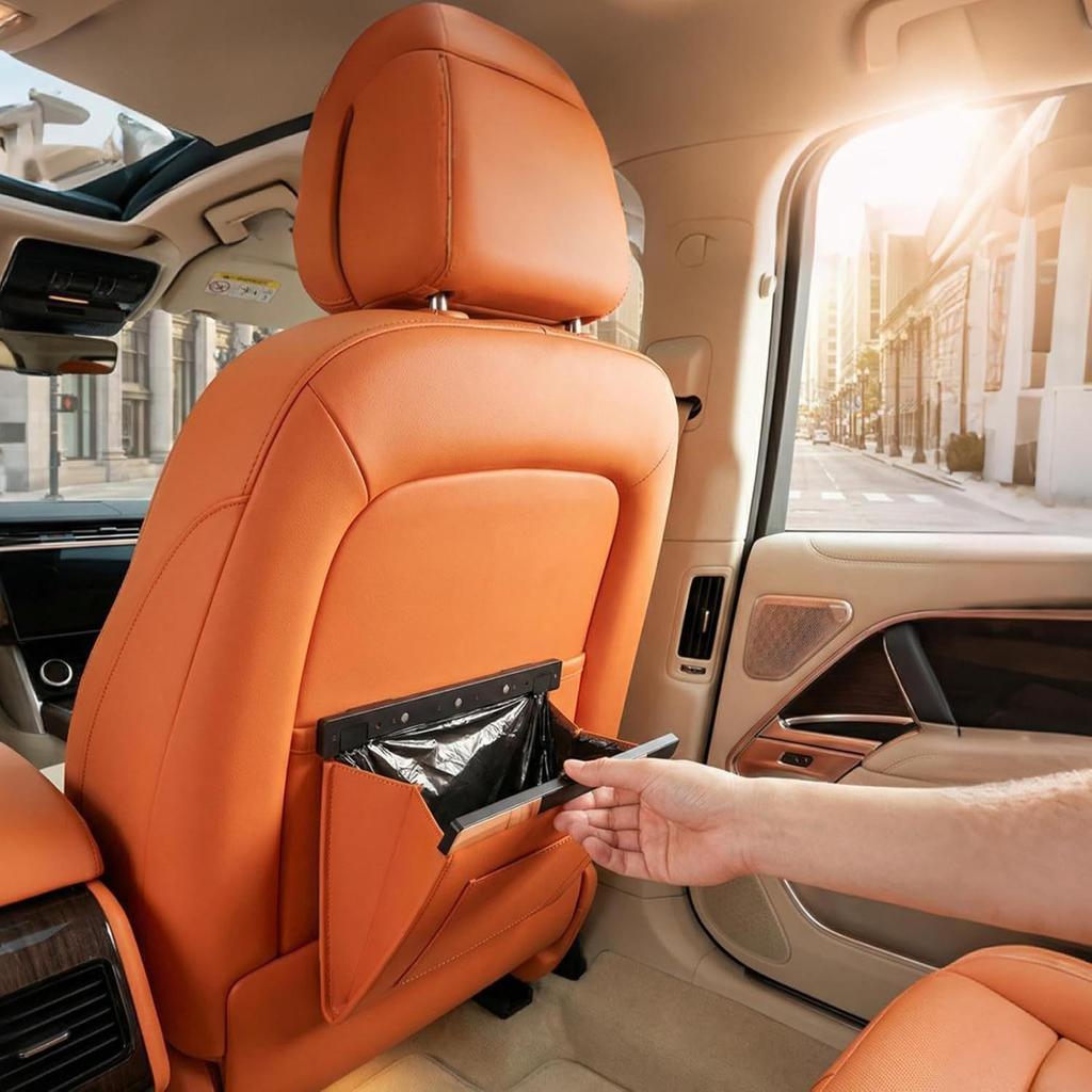 Magnetic Leather Car Trash Bag - Universal Fit for All Models.