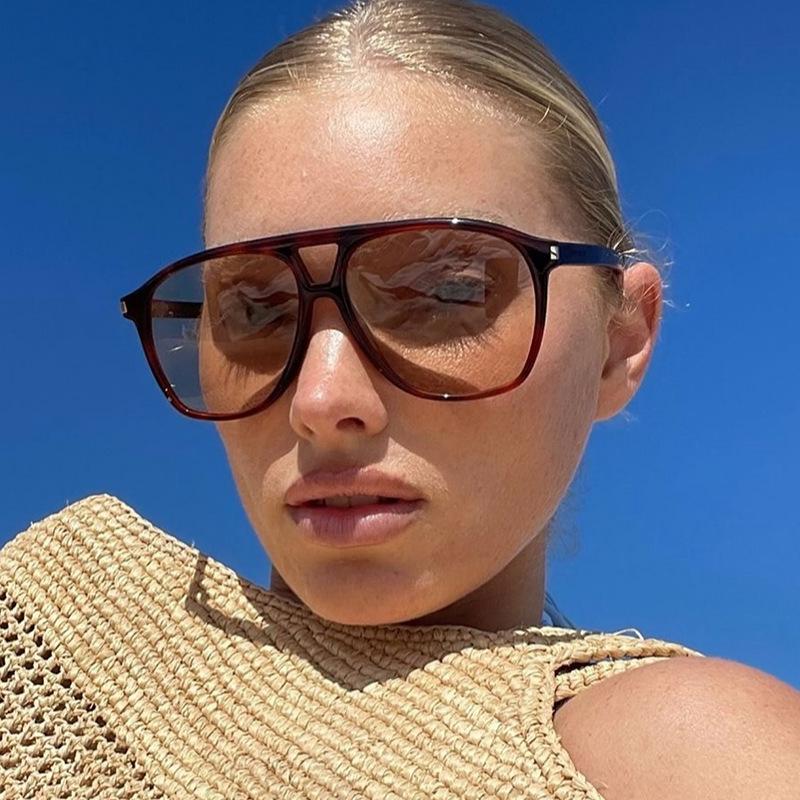 Retro Big Frame Round Sunglasses Black Circular Gradient Women Men Cool Designer Pilot Sun Glasses