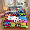 3pcs Goodnight Hello Kitty Bedding Set Includes Quilt Cover and Pillowcases, Suitable for All Seasons, Machine Washable Ideal Gift W026