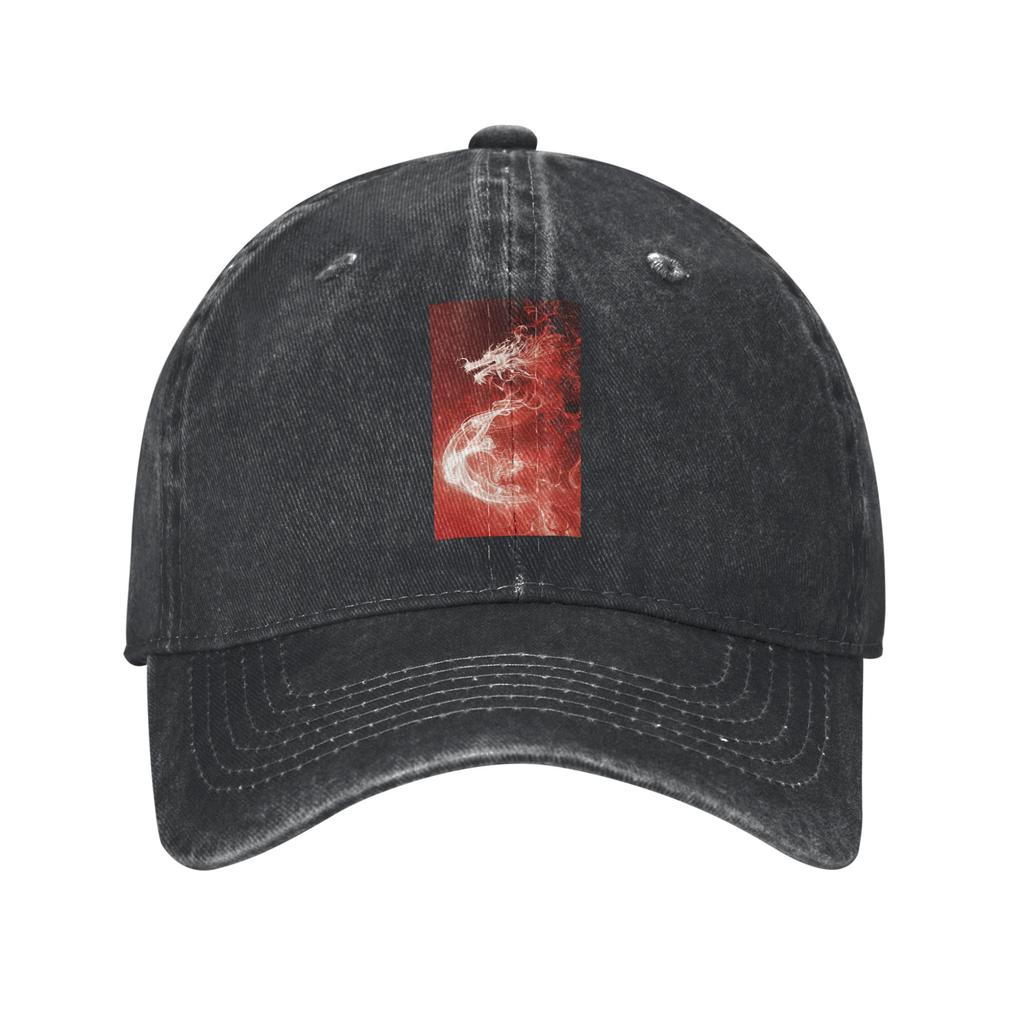 Red Fire Dragon Baseball Caps Denim Hats Adjustable Casquette Hip Hop Baseball Cowboy Hat for Unisex