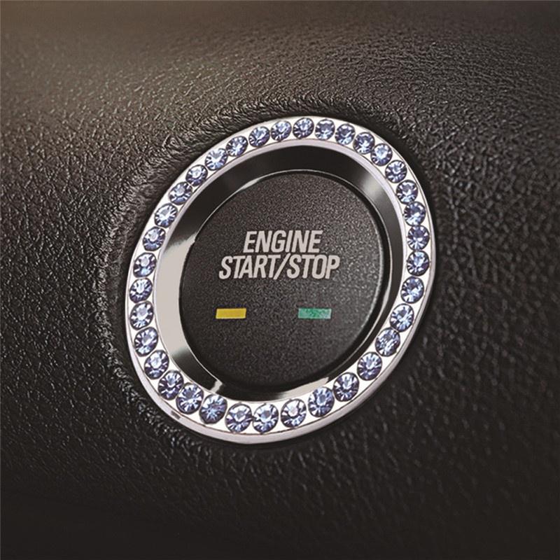 Arrive At the Car Model Durable Car Automatic Key To Start Switching Metal Diamond Decorative Rings
