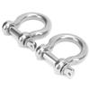 2pcs Bow Shackle Stainless Steel Anti Corrosion D Ring Anchor for Camping Hiking Outdoor Sports(M18 950kg Load )