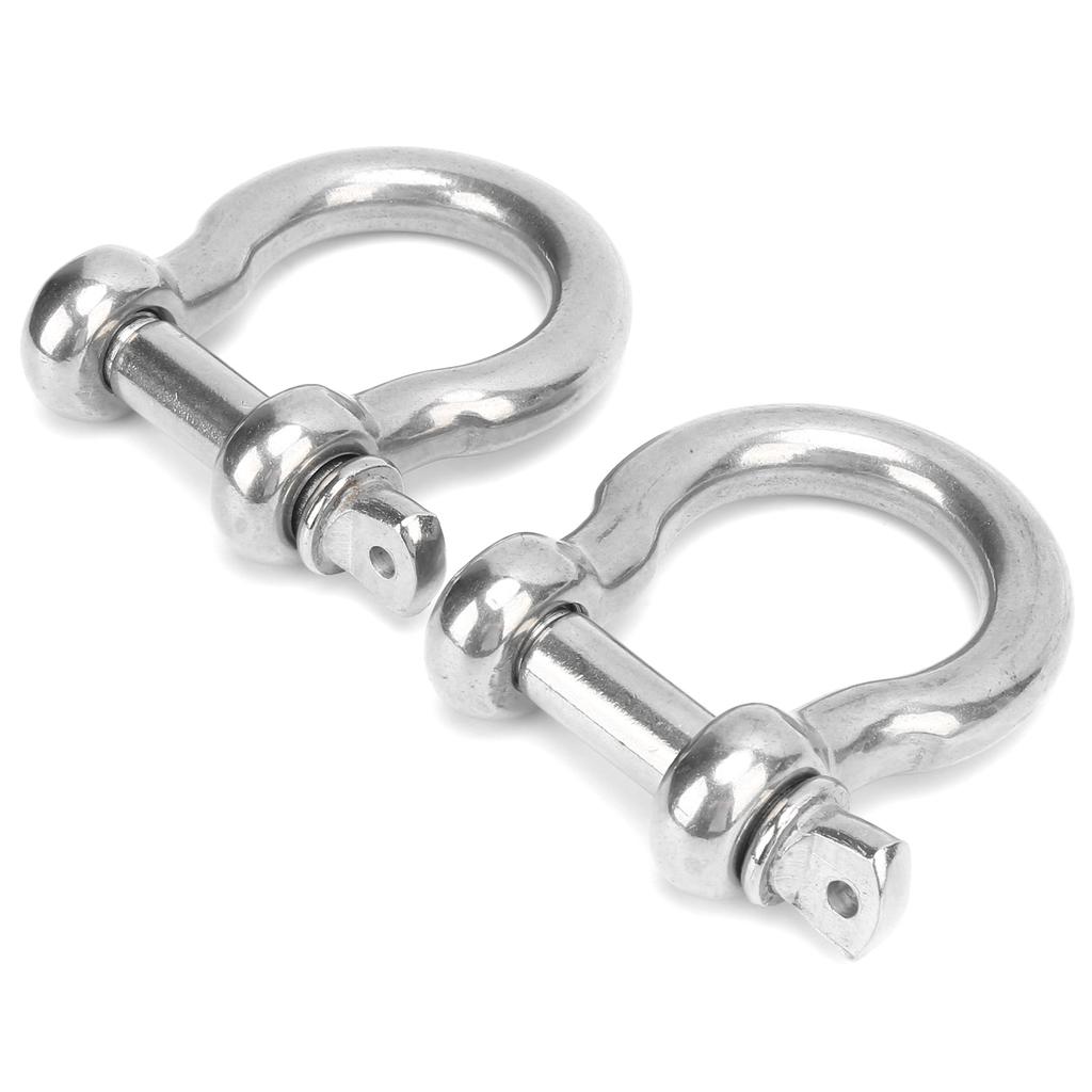 2pcs Bow Shackle Stainless Steel Anti Corrosion D Ring Anchor for Camping Hiking Outdoor Sports(M18 950kg Load )