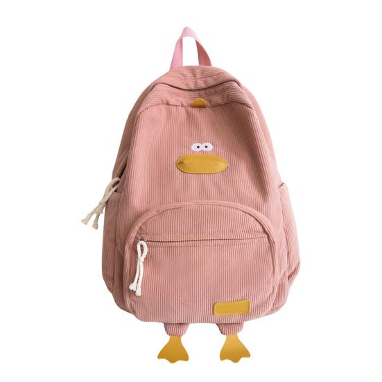 

Рюкзак из вельвета в форме утки, просторное внутреннее отделение, кошельки, мобильные телефоны, сумка для ноутбука, многоцелевая дорожная сумка розовый