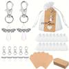 10/20Pcs Angel Keychains with Organza Bags And Angel Wing Thank You Tags Baby Shower Party Favors Thank You Gifts