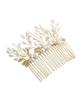 VINGTAINE Hair Comb with and Flower Perfect for Large Hair Popular and Trendy Pearl, Leaf, Design, Weddings, Accessories, Gift, H7681-