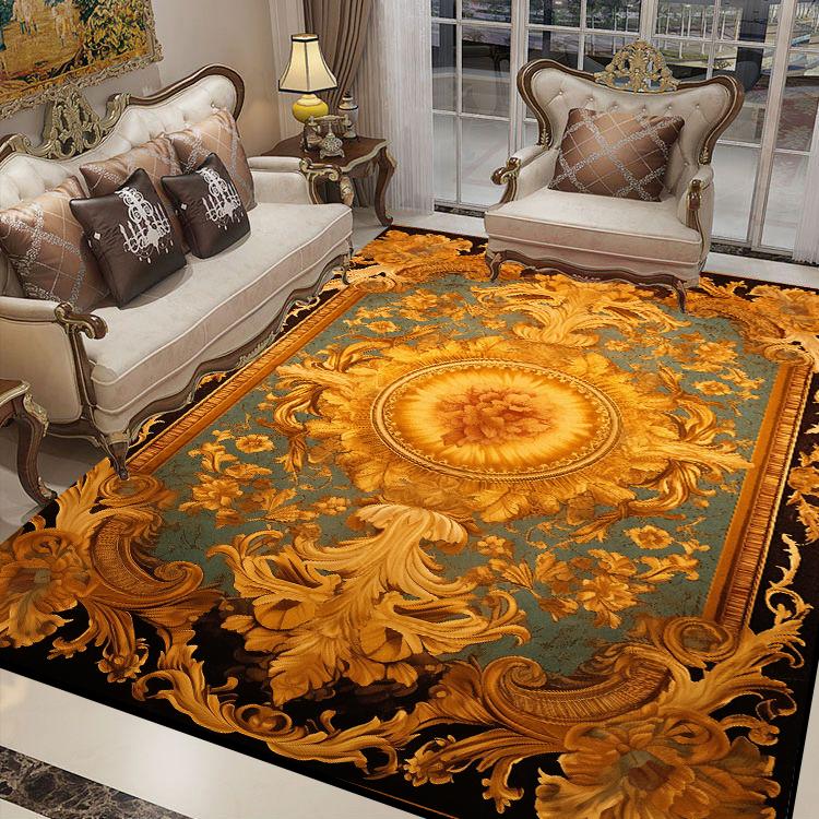 

Роскошный европейский ковер для гостиной, большой площади, дивана, коврики для пола, нескользящий ковер для украшения спальни, моющийся коврик для гостиной 60x90cm door mat