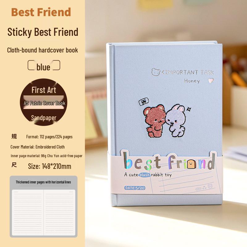 Cute Embroidered A5 Notebook & Planner Diary for Students