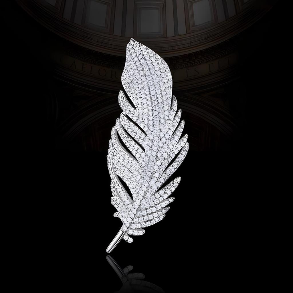 Angel Wings Exquisite Elegance Women's Feather Brooch Temperament Versatile Accessories Suit Coat Pin Button Corsage
