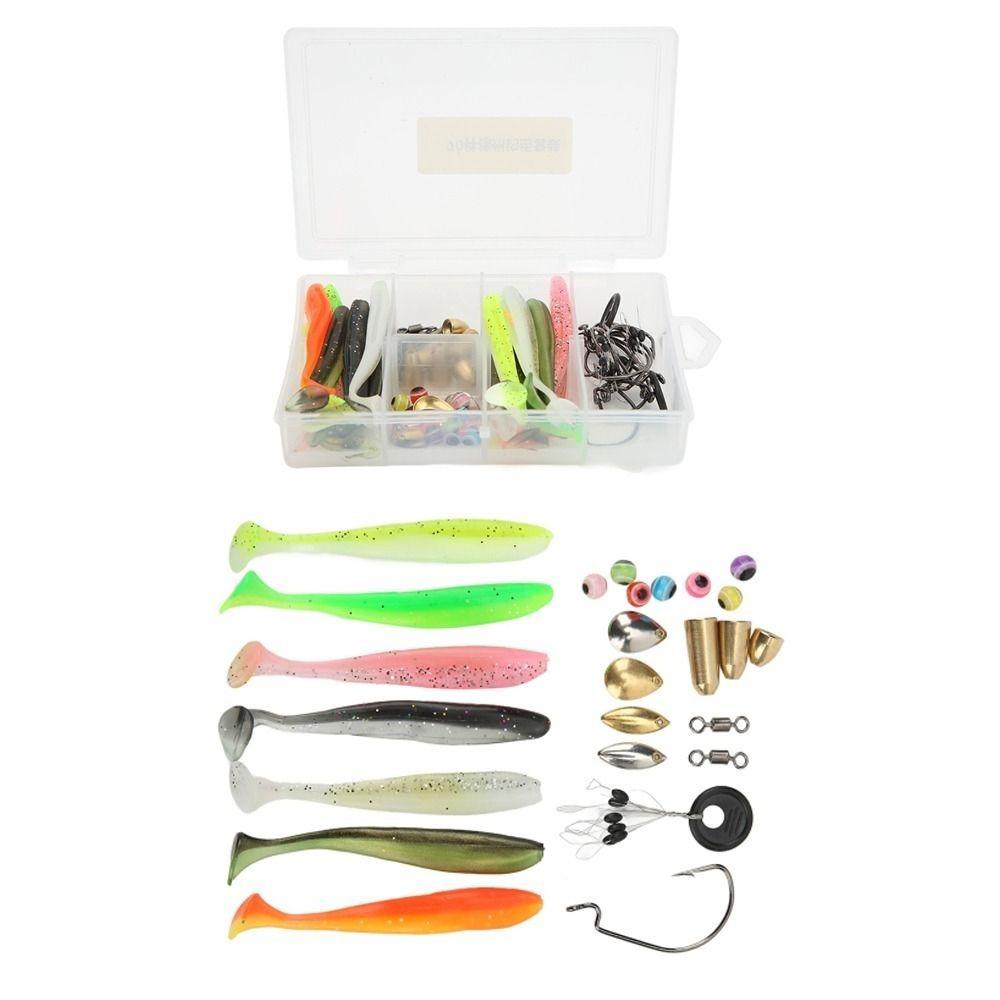 

66PCS with T Tail Lures Fishing Tackle Set Fishing Accessories Set Fishing Tackle 66PCS