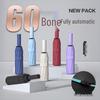 60-Bone Double-Rib Automatic Folding Umbrella: Black Sunshade & Rain Protection, Dual-Use for UV Sunscreen or Business Advertising.