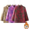 Winter Faux Tang Suit Jacket for Middle-Aged Women, Stand Collar Cardigan, Chinese Style, Plus Velvet, Thickened Outerwear