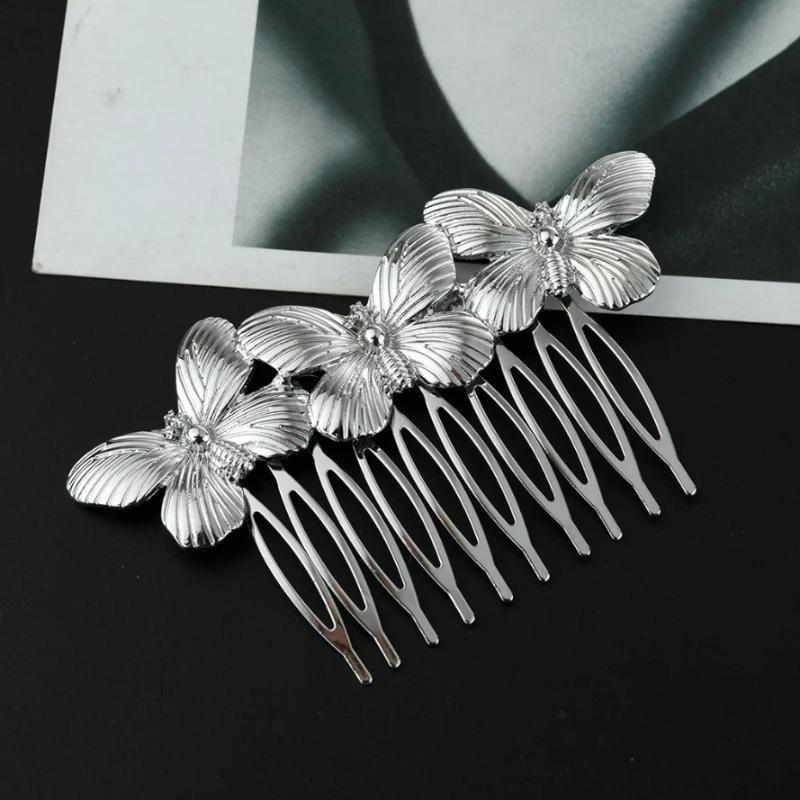 2PCS Women Hair Comb Metal Butterfly Bridal Hair Pins Clips Ornaments Fashion Jewelry Wedding Hair Accessories Headdress Wholesale