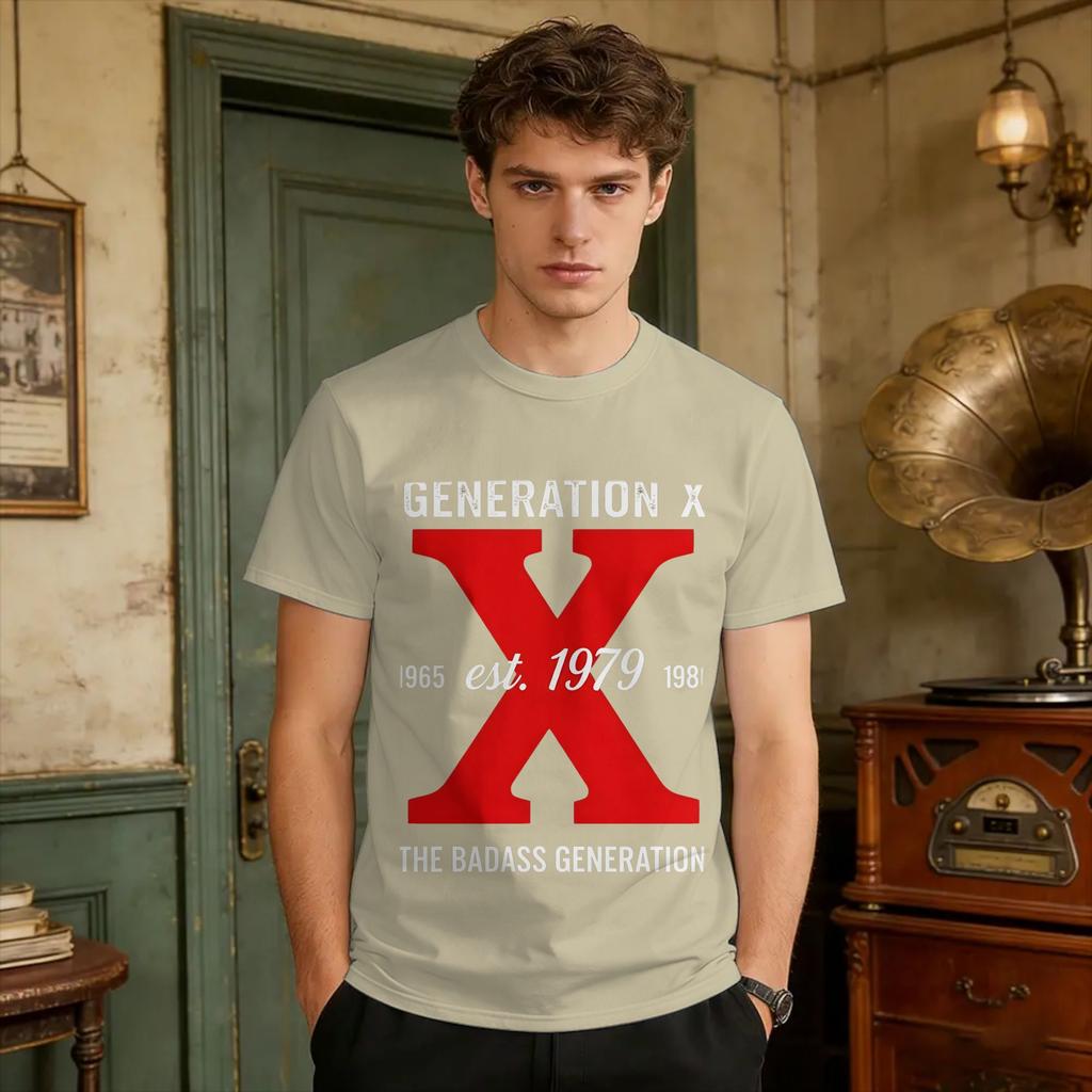 Generation X Gegründet 1979 Rotes X T-Shirt Strand Vintage T-Shirts Reine Baumwolle Beliebtes T-Shirt Für Unisex Lässige Oberteile