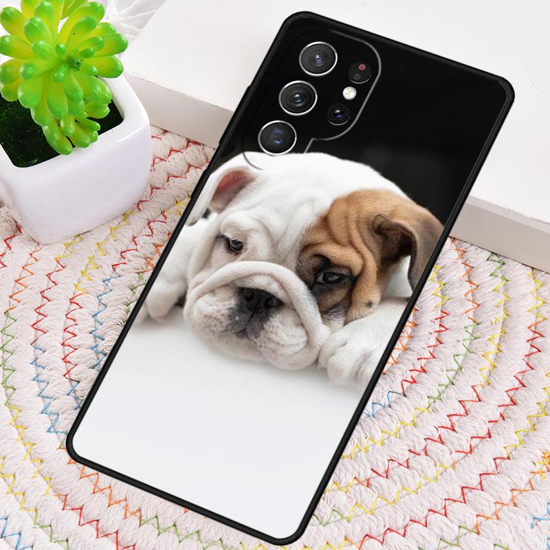 British English Bulldog Soft Phone Case for Samsung Galaxy Note 10 Pro S26 Ultra S23 S24 FE S25 S21 S22 PLUS Shockproof Cove
