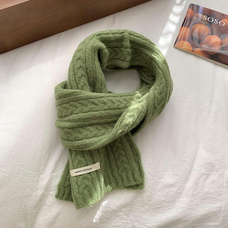 

Scarf Women s winter advanced sense versatile warm thickened student couple scarf knitted twist wool scarf