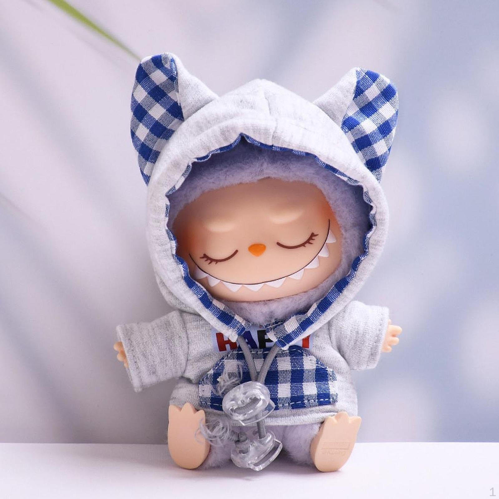 

15/17 см кукольная одежда с капюшоном толстовка плюшевые аксессуары для чучел животных своими руками серый