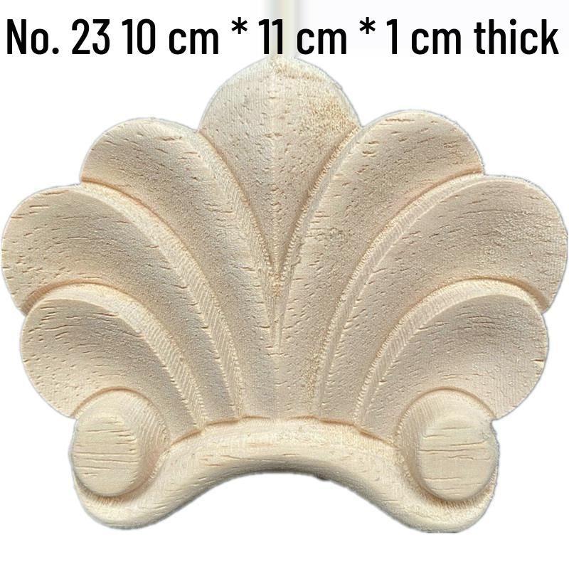 Europäische Massivholz-Schnitzerei-Applikation: Dekorative Blumen Schleife für Wände & Möbel