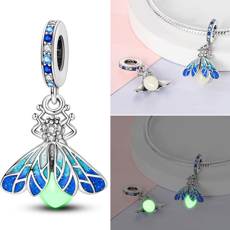 Charms Plata De Ley 925 copper Original Devil's Eye Perfume Bottle Bow Silicone Spacer Beads Women Bracelet DIY Zircon Pendants