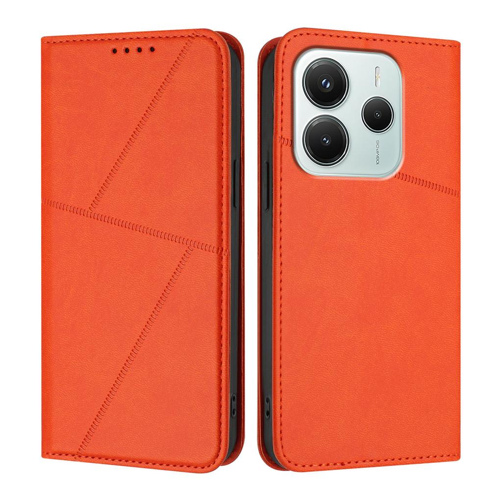 Pro Xiaomi Redmi Note 14 4G (164,84 x 78,15 x 8,16 mm) Peněženkové pouzdro s magnetickým uzávěrem Kožený vyklápěcí kryt na telefon se stojánkem
