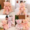 Adorable Tie-dye Teddy Bear Plush Toy With Rainbow Ribbon Soft And Cuddly 100cm
