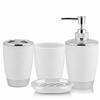 4 Piece Includes Cup Toothbrush Holder Soap Dish Bathroom Accessories Set  Home Storage