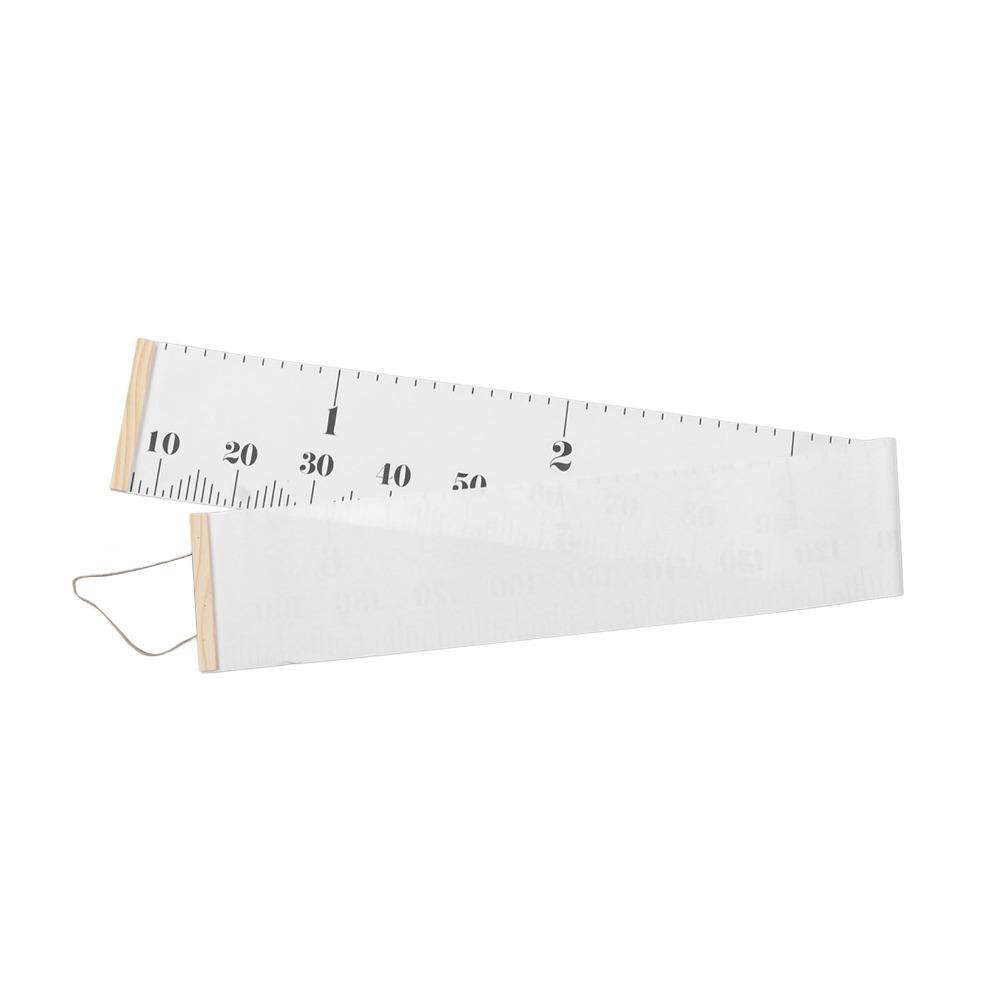 Pine Wood Canvas Height Measuring Ruler Dual Scale Mark Home Growth Recording Chart Family Bedroom