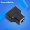Splitter Ethernet 1 a 2 Vie Doppia Porta Femmina ABS Trasmissione Stabile Adattatore LAN RJ45 per Computer